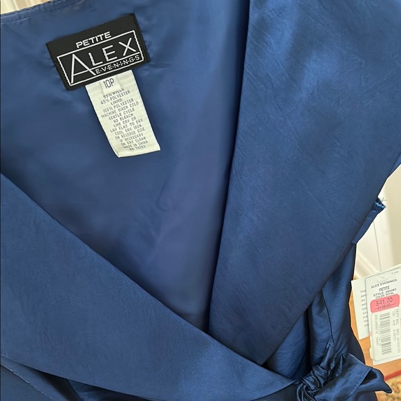 Alex Evenings Royal Blue Satin Ensemble - Picture 3 of 3